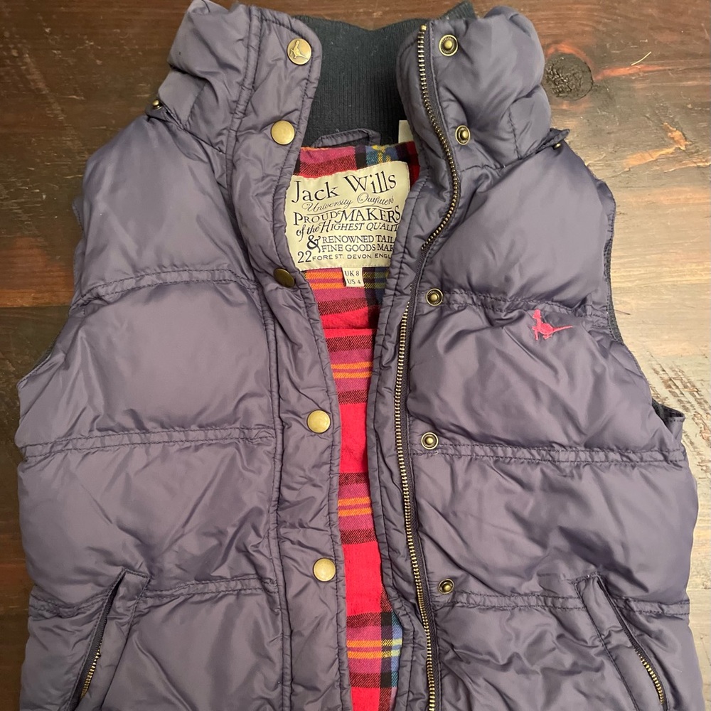 Jack Wills Down Puffer Vest- Flannel Lined and COZY